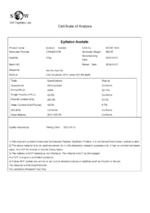 Certificate of analysis for Epithalon 100mg