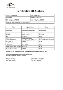Certificate of analysis for GHRP-2 Acetate 5mg