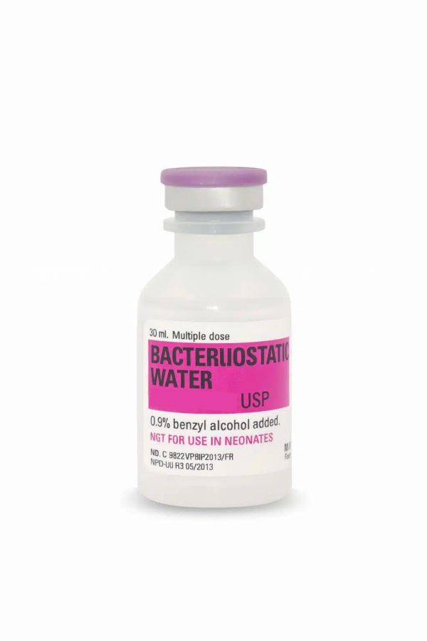 Bacteriostatic 0.9% Benzyl Alcohol 30mL – Hospira Injection USP – laboratory reconstitution solution, Peptides Source