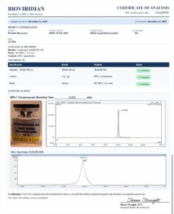 Certificate of analysis for HGH 191AA 36IU