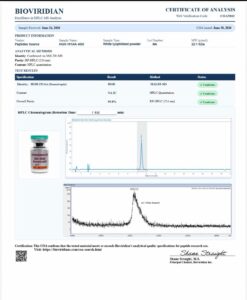 Certificate of analysis for HGH 191AA 40IU