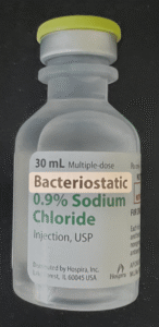 Certificate of analysis for Reconstitution Solution (0.9% Sodium Chloride) 30mL – BAC