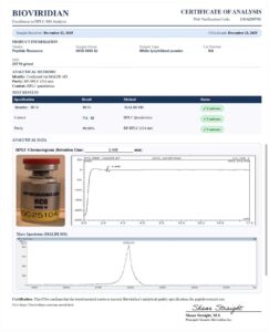Certificate of analysis for HCG 5000IU