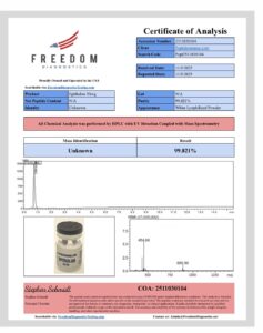 Certificate of analysis for Epithalon 10mg