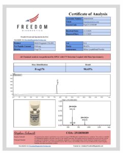 Certificate of analysis for HGH Fragment 176-191 5mg