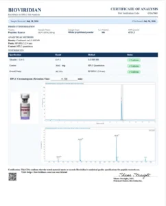 Certificate of analysis for GLP-3 (RTA) 30mg