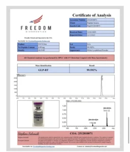 Certificate of analysis for GLP-3 (RTA) 5mg