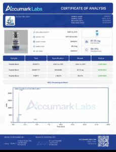 Certificate of analysis for GHK-Cu 50mg / KPV 10mg