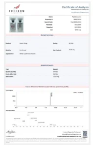 Certificate of analysis for MOTS-C 20mg