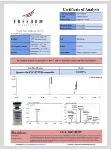 Certificate of analysis for Tesamorelin 6mg | Ipamorelin 3mg | CJC-1295 3mg (12mg Blend)