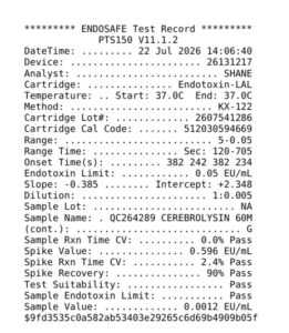 Certificate of analysis for Cerebrolysin 60mg