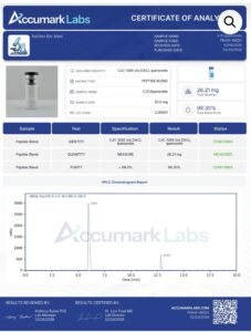 Certificate of analysis for CJC-1295 No Dac 10mg | Ipamorelin 10mg (20mg Total Peptide Blend)