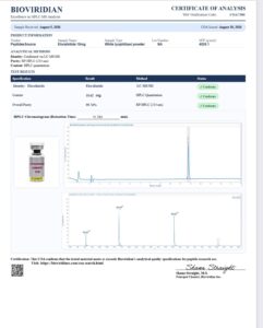 Certificate of analysis for Eloralintide 10mg